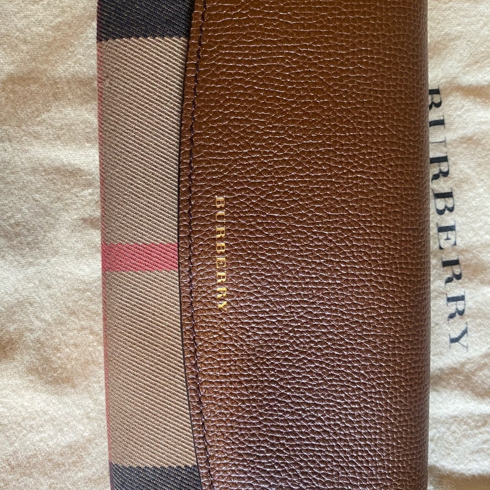 Burberry Porter House Check Continental Canvas Brown Wallet